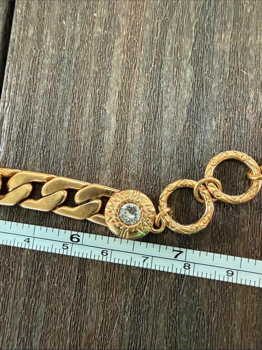 Brighton Gold-Tone Chain Bracelet with Crystal Accent